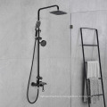 Super Luxury 5 Function Bathroom Shower Mixer  Square Rain Shower Black Color Hot And Cold Shower Set